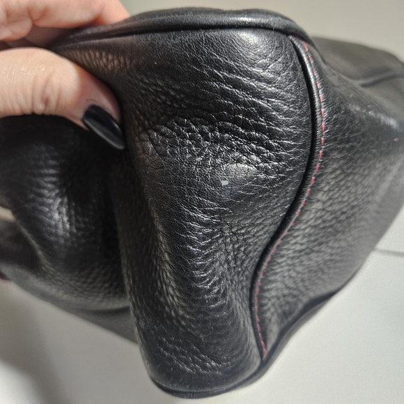 Cole Haan Pebble leather black satchel/tote with pink trim - Picture 13 of 13